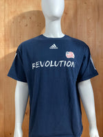 ADIDAS " REVOLUTION" Graphic Print Adult T-Shirt Tee Shirt L Large Lrg Dark Blue Shirt