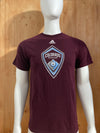 ADIDAS "COLORADO RAPIDS" 1996 SOCCER THE GO TO TEE Graphic Print Adult T-Shirt Tee Shirt M MD Medium Maroon Shirt
