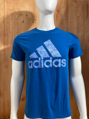 ADIDAS CLIMALITE THE GO TO PERFORMANCE TEE Graphic Print Adult T-Shirt Tee Shirt M MD Medium Blue Shirt 2014