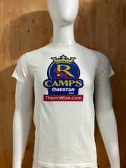 ADIDAS "CAMPS QUESTAR GAS" THERMWISE.COM Graphic Print Adult T-Shirt Tee Shirt S Small SM White Shirt