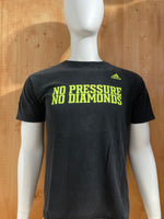 ADIDAS "NO PRESSURE NO DIAMONDS" Graphic Print Adult T-Shirt Tee Shirt M MD Medium Black Shirt