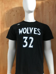 ADIDAS "KARL ANTHONY TOWNS" MINNESOTA TIMBERWOLVES #32 NBA BASKETBALL Graphic Print The Go To Tee Adult T-Shirt Tee Shirt M MD Medium Black Shirt