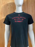ADIDAS "PERFORM BETTER" 2015 SUMMIT Graphic Print The Go To Tee Adult T-Shirt Tee Shirt M MD Medium Black Shirt 2015