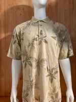 CUTTER & BUCK HAWAIIAN STYLE QUICK DRY Adult T-Shirt Tee Shirt XXL 2XL Beige Polo