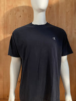 CHAMPION EMBROIDERED LOGO Adult XXL 2XL Dark Blue T-Shirt Tee Shirt