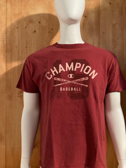 CHAMPION "BASEBALL" Adult T-Shirt Tee Shirt L Lrg Large Red Shirt