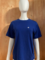 CHAMPION EMBROIDERED LOGO Kids Youth Unisex T-Shirt Tee Shirt L Lrg Large Blue Shirt