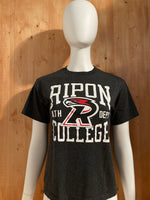 CHAMPION "RIPON COLLEGE" ATH DEPT Graphic Print Kids Youth Unisex T-Shirt Tee Shirt L Lrg Large Dark Gray  Shirt