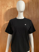CHAMPION EMBROIDERED LOGO Kids Youth Unisex T-Shirt Tee Shirt L Lrg Large Black Shirt