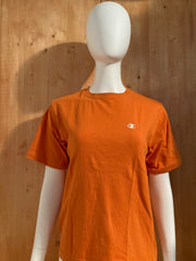 CHAMPION EMBROIDERED LOGO Kids Youth Unisex T-Shirt Tee Shirt L Lrg Large Orange  Shirt