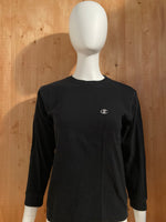 CHAMPION EMBROIDERED LOGO Kids Youth Unisex T-Shirt Tee Shirt L Lrg Large Black Long Sleeve Shirt