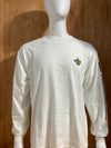 CHAMPION "NEW ORLEANS SAINTS" NFL FOOTBALL Graphic Print Adult T-Shirt Tee Shirt XL Xtra Extra Large White Long Sleeve Shirt