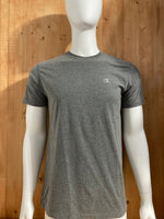 CHAMPION Graphic Print Adult Vapor Cotton T-Shirt Tee Shirt L Lrg Large Gray Shirt
