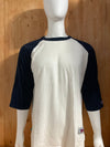 CHAMPION EMBROIDERED LOGO Adult T-Shirt Tee Shirt XL Xtra Extra Large White & Blue Shirt