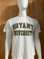CHAMPION "BRYANT UNIVERSITY" Graphic Print Adult T-Shirt Tee Shirt L Lrg Large White Shirt