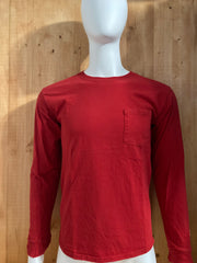 CHAMPION EMBROIDERED LOGO Adult T-Shirt Tee Shirt M MD Medium Red Long Sleeve Shirt