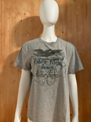 CALVIN KLEIN JEANS "NEW YORK" Graphic Print Adult T-Shirt Tee Shirt L Lrg Large Gray Shirt