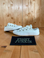 CONVERSE CHUCK TAYLOR ALL STAR OX Leather Youth Size 2 Big Eyelets Low Top Shoes Sneakers White 661879C