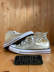 NEW! CONVERSE CHUCK TAYLOR ALL STAR Men's Size 12 Fabric High Top Shoes Sneakers Gold & White 153178F