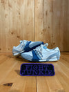 DIESEL PARADAVE Women Size 7.5 Leather Shoes Sneakers White & Blue