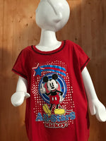 DISNEY "MICKEY MOUSE" ALL STARS MICKEY Graphic Print Kids Unisex L Lrg Large Red T-Shirt Tee Shirt