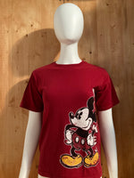 DISNEY "MICKEY MOUSE" Graphic Print Kids Youth Unisex T-Shirt Tee Shirt L Large Lrg Red Shirt