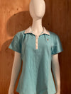 DISNEY EMBROIDERED LOGO MICKEY DISNEY DIRECT Adult T-Shirt Tee Shirt XL Xtra Extra Large Teal Polo
