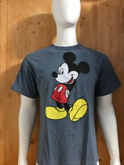 DISNEY "MICKEY MOUSE" JERRY LEIGH Graphic Print Adult T-Shirt Tee Shirt L Lrg Large Blue Gray Shirt