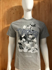 DISNEY "CALIFORNIA" Graphic Print Adult T-Shirt Tee Shirt L Lrg Large Gray Shirt