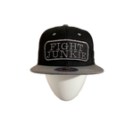 Fight Junkie Old School Skool Embroidered Felt Patch Snap Back Boxing Cap Black & Gray