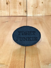 Fight Junkie Black On Black Oval Magnetic Patch