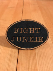 Fight Junkie Brass Oval Magnetic Patch