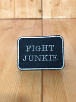 Fight Junkie Silver Square Magnetic Patch