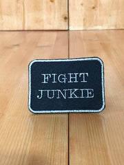Fight Junkie Silver Square Magnetic Patch