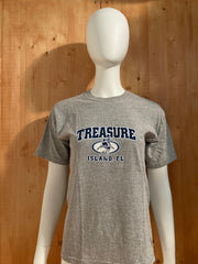 GILDEN "TREASURE ISLAND FL" Graphic Print Kids Youth Unisex T-Shirt Tee Shirt XL Xtra Extra Large Gray Shirt