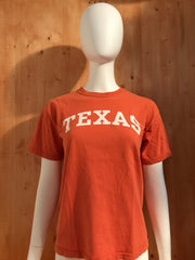 GILDEN "TEXAS" Graphic Print Kids Youth Unisex T-Shirt Tee Shirt L Lrg Large Orange Shirt
