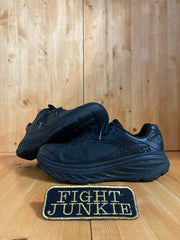 HOKA ONE ONE BONDI LTR Men Size 11 Leather Running Training Shoes Sneakers Triple Black