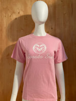 J AMERICA "COLORADO STATE" Graphic Print Adult T-Shirt Tee Shirt S SM Small Pink Shirt
