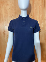 LACOSTE IZOD VINTAGE VTG 1960'S MADE IN USA Adult T-Shirt Tee Shirt Size 1/2 Patron Dark Blue Polo Alligator Crocodile Shirt