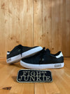 LACOSTE POWERCOURT Women Size 8 Leather Shoes Sneakers Black & White
