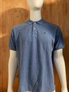 LACOSTE Made In Peru Adult T-Shirt Tee Shirt Size 7 Heather Blue Polo Alligator Crocodile Shirt
