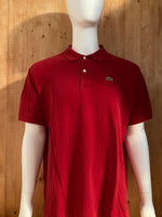 LACOSTE Made In Peru Adult T-Shirt Tee Shirt Size 9 Red Polo Alligator Crocodile Shirt