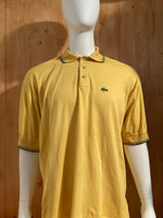 LACOSTE MADE IN USA Adult T-Shirt Tee Shirt Size L Lrg Large Yellow Alligator Crocodile Polo