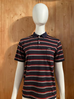 LACOSTE MADE IN FRANCE Youth Unisex T-Shirt Tee Shirt L Lrg Large Striped Polo