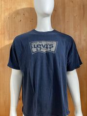 LEVI "LEVI" Graphic Print Adult T-Shirt Tee Shirt 2XL XXL Blue Shirt