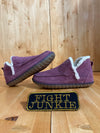 L.L. BEAN LL Bean MOUNTAIN Women Size 7M Suede Sherpa Lined Slip On Slippers Boots Purple