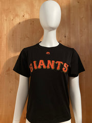MAJESTIC ATHLETICS "SAN FRANCISCO GIANTS" MLB BASEBALL COOLBASE Graphic Print Kids Youth Unisex T-Shirt Tee Shirt L Lrg Large Black Shirt