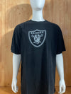 MAJESTIC "RAIDERS" NFL FOOTBALL Graphic Print Adult T-Shirt Tee Shirt 2XL XXL Tall Black Shirt