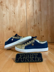 MICHAEL KORS MALAGA Women Size 5 Fashion Shoes Sneakers Gold & Blue