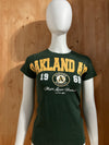 MLB "OAKLAND A'S" 1968 MAJOR LEAGUE BASEBALL Graphic Print Girls T-Shirt Tee Shirt L Lrg Large Green Shirt